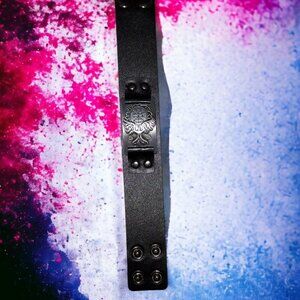 Black Faux Leather Adjustable Punk Bracelet - NWOT